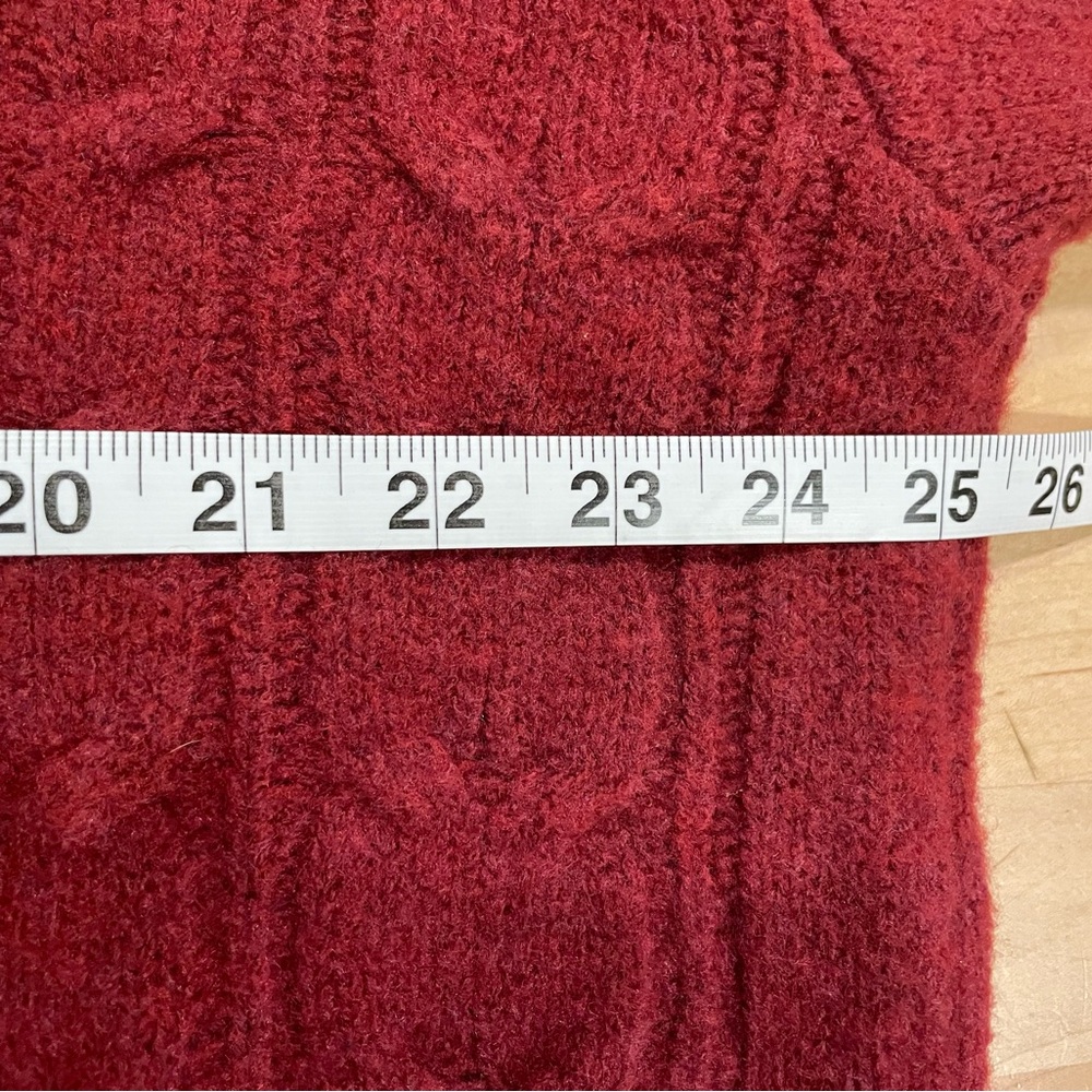 Universal Thread Cranberry Red Long Sleeve Cable Knit Sweater Dress - Picture 3 of 5